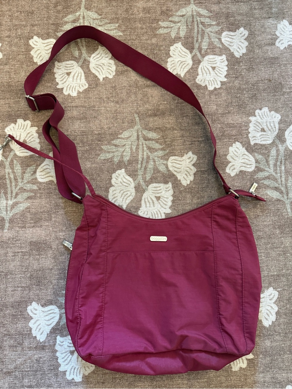 Baggallini Wine Maroon Crossbody Bag with Adjustable Strap